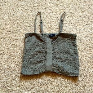 - olive green crop top
